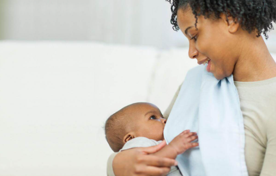 Mum breastfeeding her baby